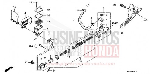 REAR BRAKE MASTERCYLINDER VT750CSA de 2010